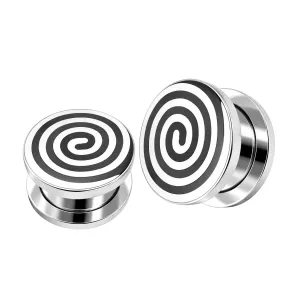 SS Flesh Tunnel with Shell Swril Logo