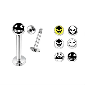 SS Labret with 4mm Alien Logo Ball