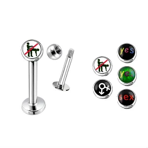 SS Labret with 4mm Mix Logo Ball