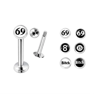 SS Labret with 4mm Number Logo Ball