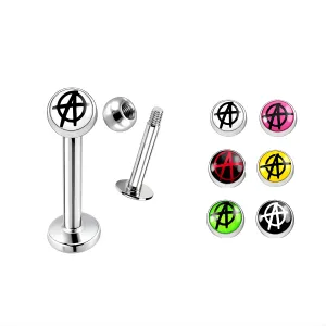 SS Labret with 4mm Spider Web Logo Ball