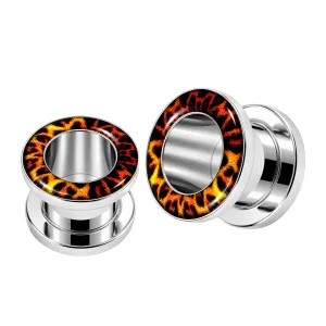 SS Screw Fit Cheetah Flesh Tunnel