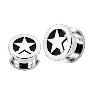 SS Screw Fit Star Ear Flesh Tunnel