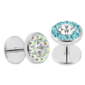 SS White Crystal Stone Ear Stud
