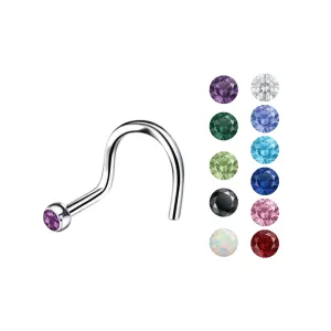 20G Surgical Steel Ferido Ball Jeweled Nose Screw Stud