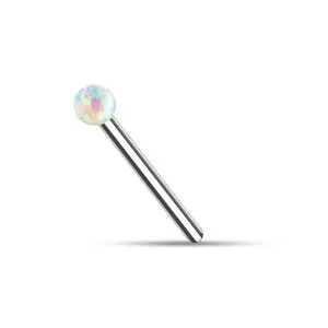 20G Surgical Steel Synthetic Opal Stone Straight Nose Stud