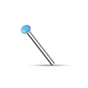 20G Surgical Steel Synthetic Half Opal Straight Nose Stud