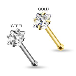 Gold PVD Anodized Jeweled 20G Nose Screw
