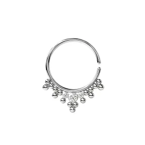 Jeweled Tribal Multi Dotted Pattern Septum Ring Jewelry