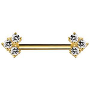 316L Surgical Steel Arrow Gem Nipple Barbell