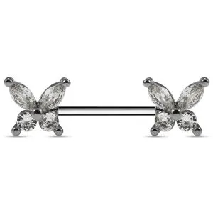 Butterfly Jeweled Nipple Piercing Jewelry