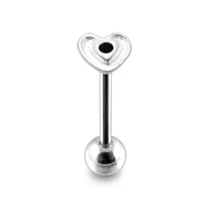 Top Quality Rhinestone Fancy Heart Flower Tongue Ring Body Jewelry