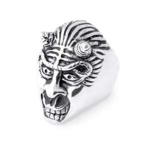 Stainless Steel Demon with Horn finger ring
