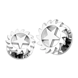 Star Saw Blade Screw Fit Flesh Tunnel