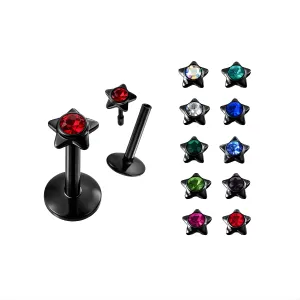 Star Shaped Blackline jewelled Madonna Labret