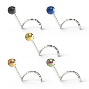 Surgical Steel Nose Screw with PVD Balls