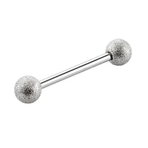Steel Straight Barbell with Glitter Balls 