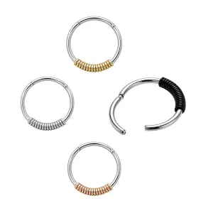 316L Surgical Steel 18G Hinged Segment Ring