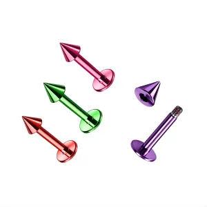 Surgical steel Anodized Labrets with Cone