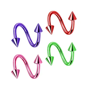 Surgical steel Anodized Spiral with Cone