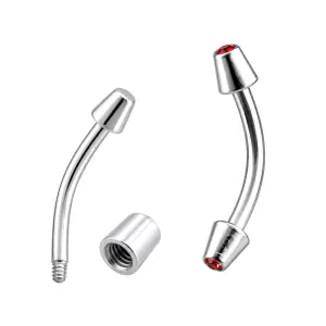 Surgical Steel Banana Jeweled cones