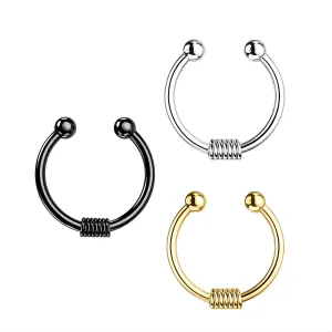Surgical Steel Circular with Spring Fake Septum Piercing