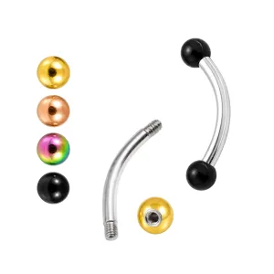 SS Eyebrow Banana with Anodized Ball