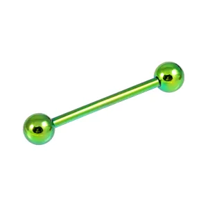 Green Anodized Tongue Barbell with Ball