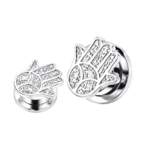 Hamsa or Fathima Hand Surgical Steel Flesh Tunnel