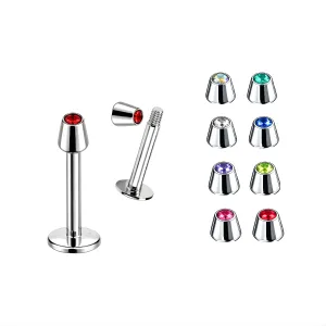 Surgical Steel labret Jeweled Cone