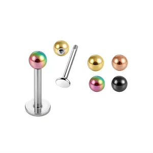 Labret Piercing with Anodized Top Ball 