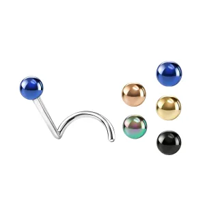 Surgical Steel Nose Screw with PVD Balls