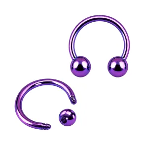 Purple Anodized Circular Barbell with Ball