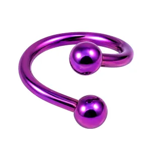 Purple Anodised Twisted Spiral with Balls