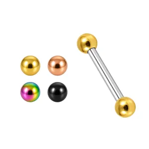 Surgical Steel Straight Barbell with Anodized Ball Piercing