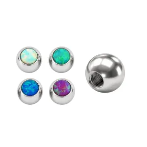 Surgical Steel Synthetic Opal Ball