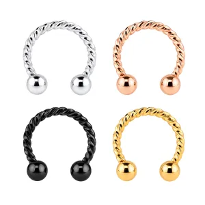 Surgical Steel Twisted Circular Barbell Piercing