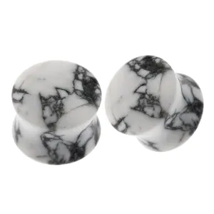 Synthetic Howlite Stone Saddle Ear plug Gauges