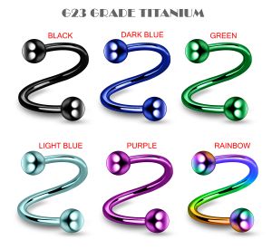 G23 Grade Anodised Titanium Twister Barbell