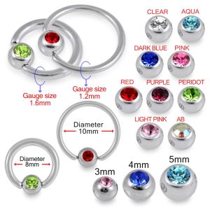 G23 Grade Titanium Jeweled BCR  ring