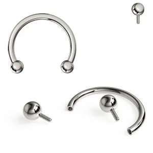 G23 Grade Titanium Circular Barbell With Internally Threaded Ball