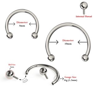 G23 Grade Titanium Circular Barbell With Internally Threaded Ball