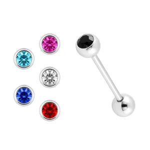 Tongue Barbell with Jeweled Ball 
