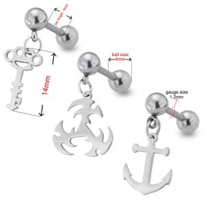 Surgical Steel Dangling Tragus Piercings