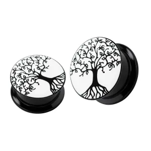 Tree of Life UV Internal Screw Fit Ear Tunnel