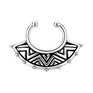 Tribal Arts Non Piercing Fake Clip on Septum Ring