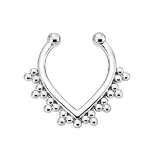 Tribal Dots V Shape Non Piercing Fake Clip on Septum Ring
