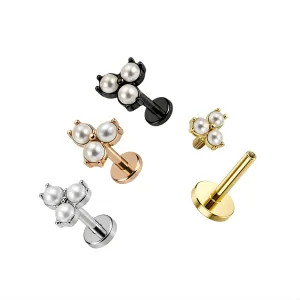 Trinity Pearl Surgical Steel Helix Tragus Piercing Ear Stud