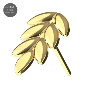 G23 Grade Titanium Wheat Sheaf Design Threadless  Pin Top