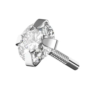 Clear CZ Jeweled 925 Sterling Silver Internally Threaded Tragus Fit Accessories